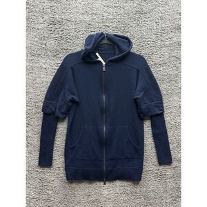 Diane Von Furstenberg Wool Cashmere Full‎ Zip Hoodie Navy Blue Womens Size P / S